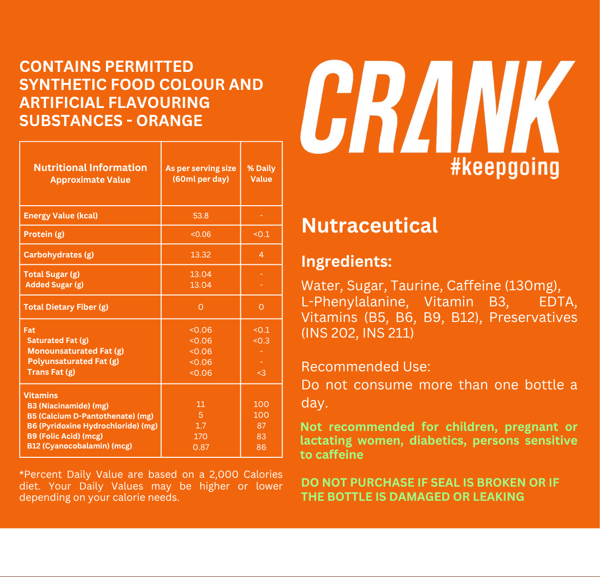 Crank Orange Flavour (12x60 ml)