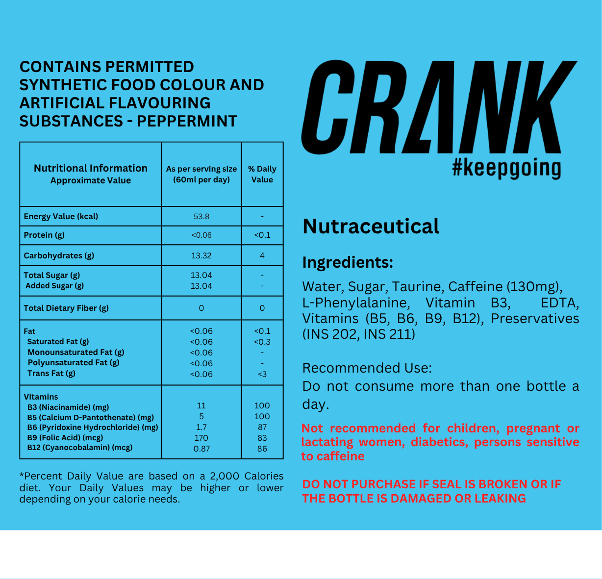 Crank Peppermint Flavour (12x60 ml)